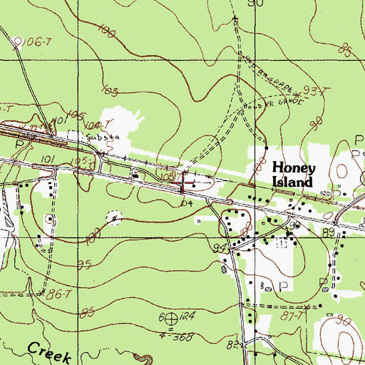 Topographic Map of Honey Island, TX
