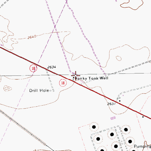 Topographic Map of Honky Tonk Well, TX