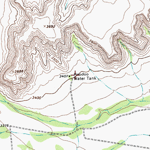 Topographic Map of Hoodoo Water Tank, TX