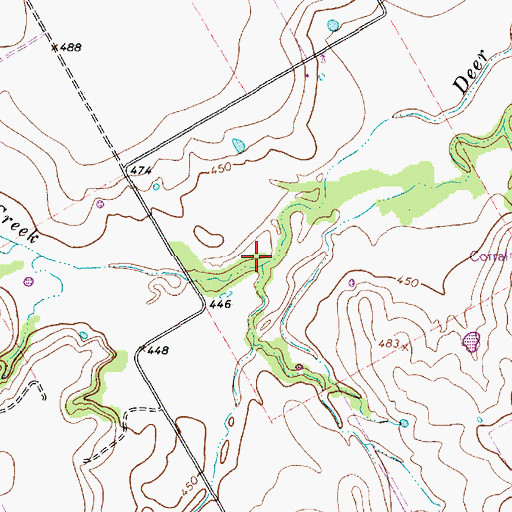 Topographic Map of Hoolia Creek, TX