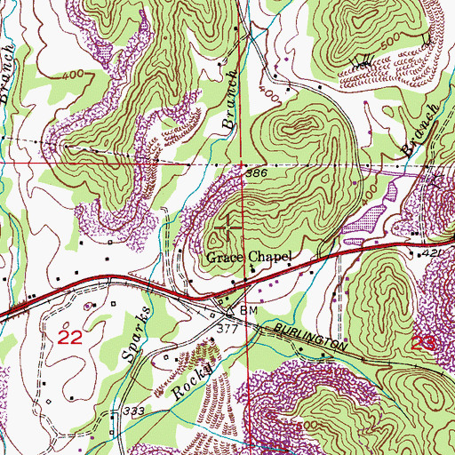 Topographic Map of Hillard Mine, AL