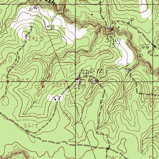 Topographic Map of Hopewell Cemetery, TX