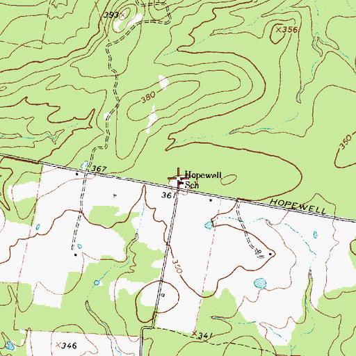 Topographic Map of Hopewell School, TX