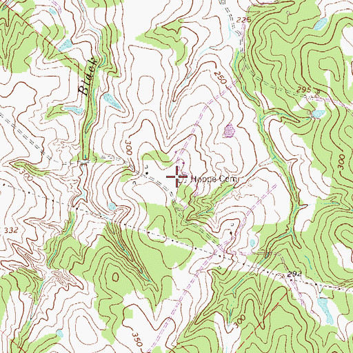 Topographic Map of Hoppe Cemetery, TX