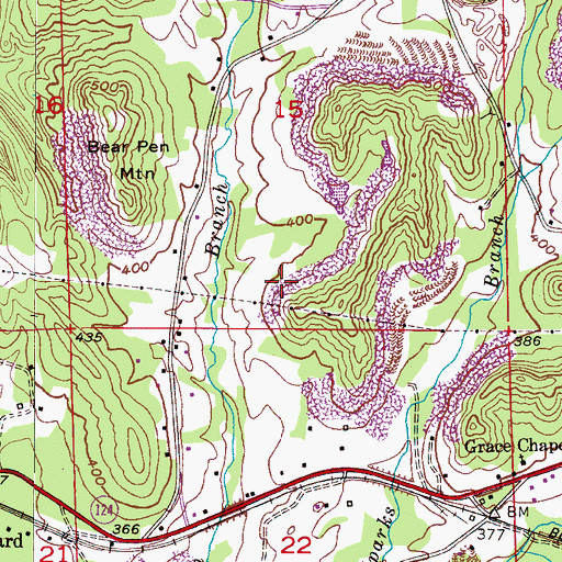 Topographic Map of Hillard Drift Mine, AL