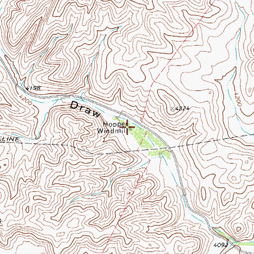 Topographic Map of Hopper Windmill, TX