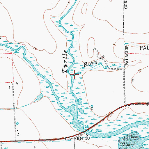 Topographic Map of Horn Creek, TX