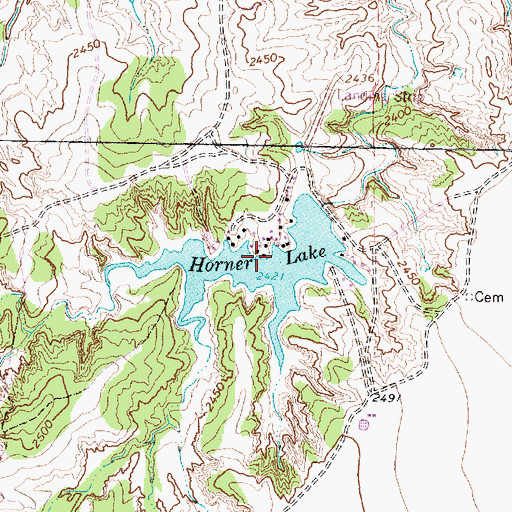 Topographic Map of Horner Lake, TX