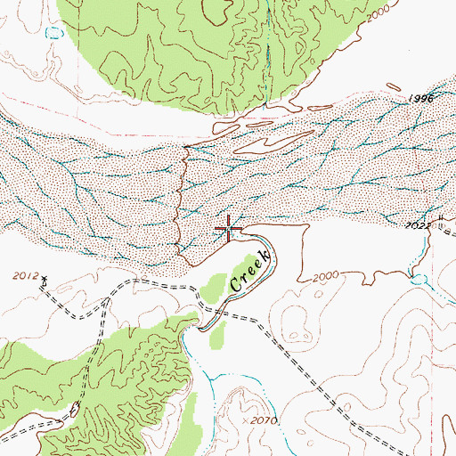 Topographic Map of Hornica Creek, TX