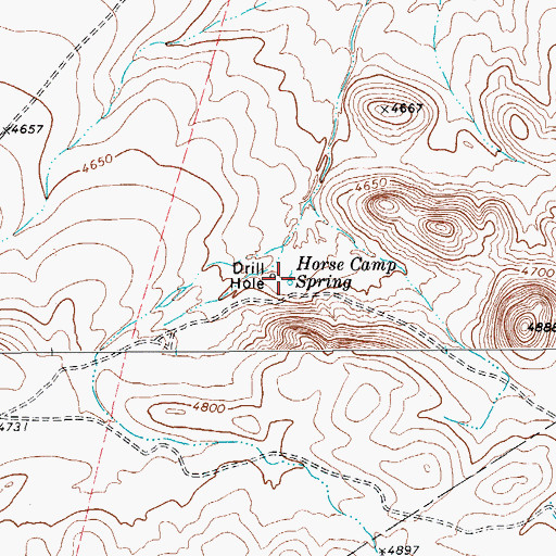 Topographic Map of Horse Camp Spring, TX