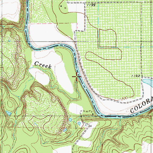 Topographic Map of Horse Creek, TX