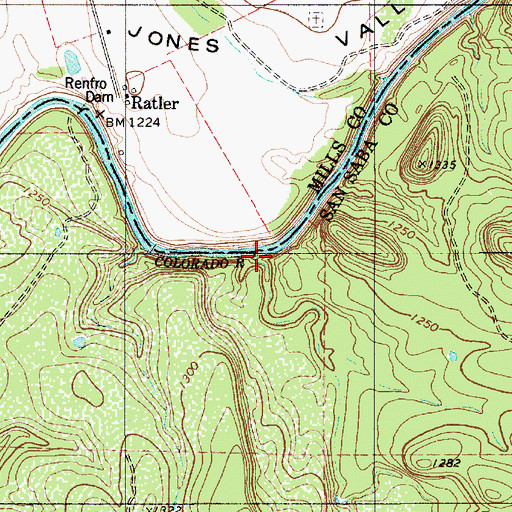 Topographic Map of Horse Creek, TX