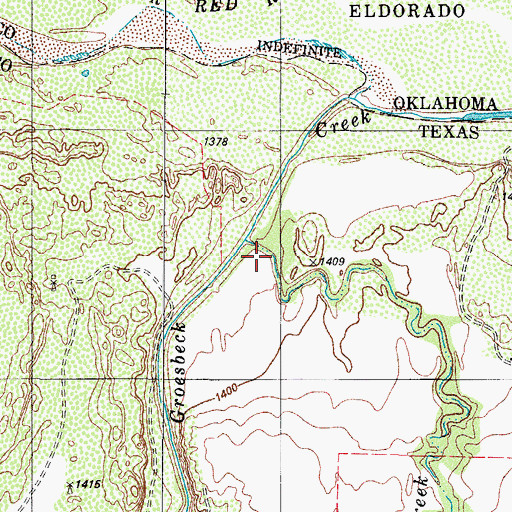 Topographic Map of Horse Creek, TX