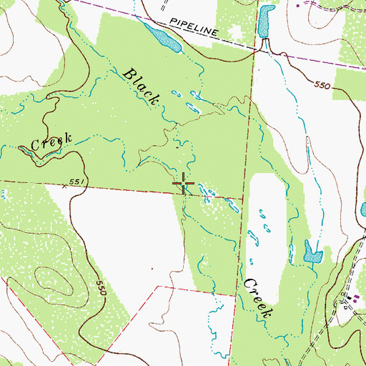 Topographic Map of Horse Creek, TX