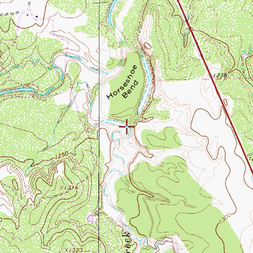 Topographic Map of Horse Creek, TX