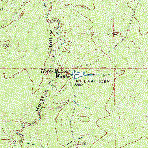 Topographic Map of Horse Hollow Tank, TX