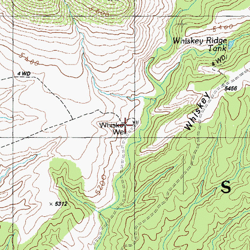 Topographic Map of Whiskey Well, AZ