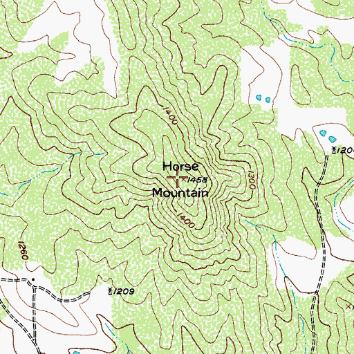 Topographic Map of Horse Mountain, TX