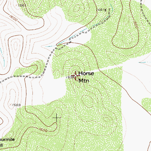 Topographic Map of Horse Mountain, TX