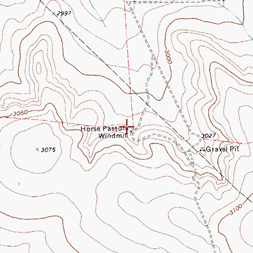 Topographic Map of Horse Pasture Windmill, TX