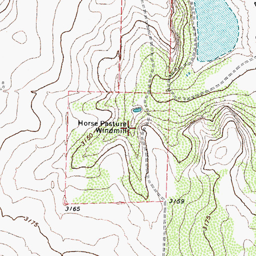 Topographic Map of Horse Pasture Windmill, TX