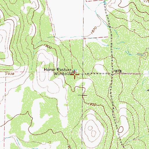 Topographic Map of Horse Pasture Windmill, TX