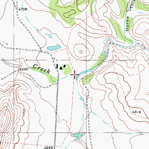Topographic Map of Horse Thief Creek, TX