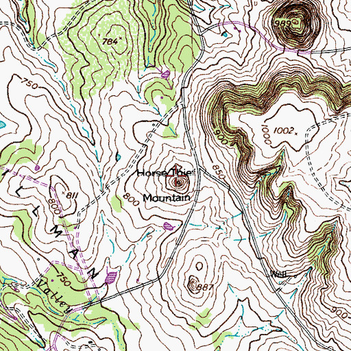 Topographic Map of Horse Thief Mountain, TX