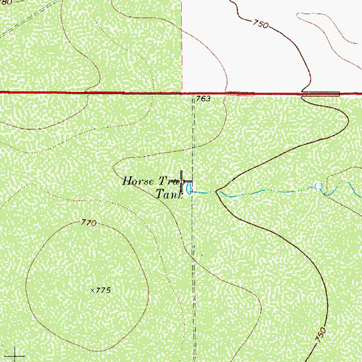 Topographic Map of Horse Trap Tank, TX
