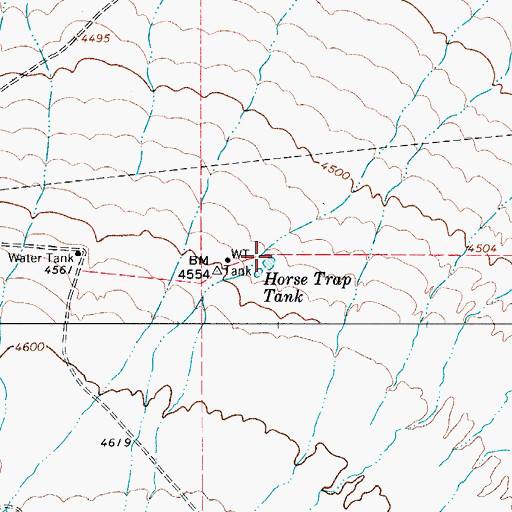 Topographic Map of Horse Trap Tank, TX