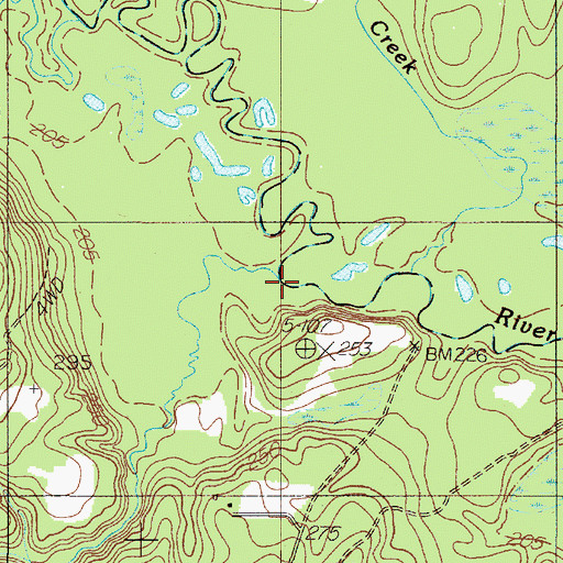 Topographic Map of Horsepen Branch, TX