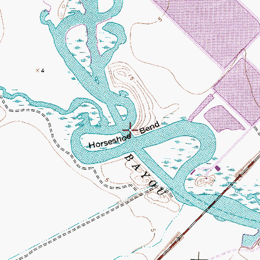Topographic Map of Horseshoe Bend, TX
