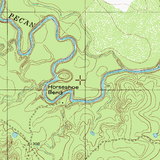 Topographic Map of Horseshoe Bend, TX
