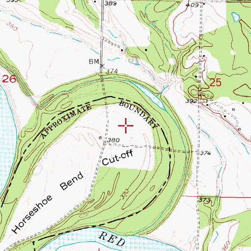 Topographic Map of Horseshoe Bend Cutoff, TX