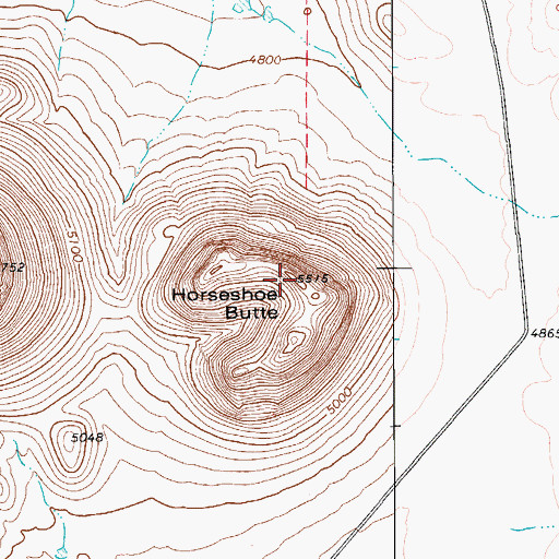 Topographic Map of Horseshoe Butte, TX