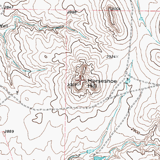 Topographic Map of Horseshoe Hill, TX