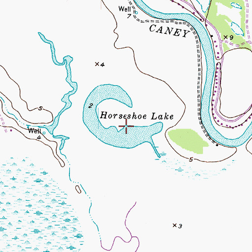 Topographic Map of Horseshoe Lake, TX