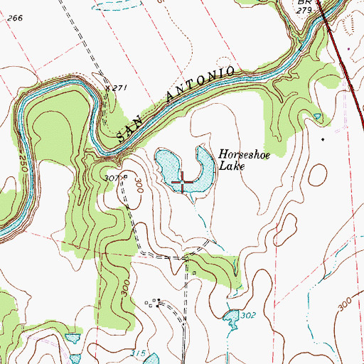 Topographic Map of Horseshoe Lake, TX