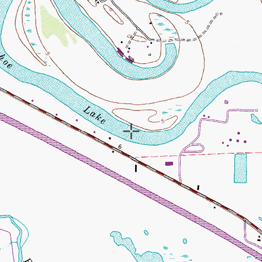 Topographic Map of Horseshoe Lake, TX