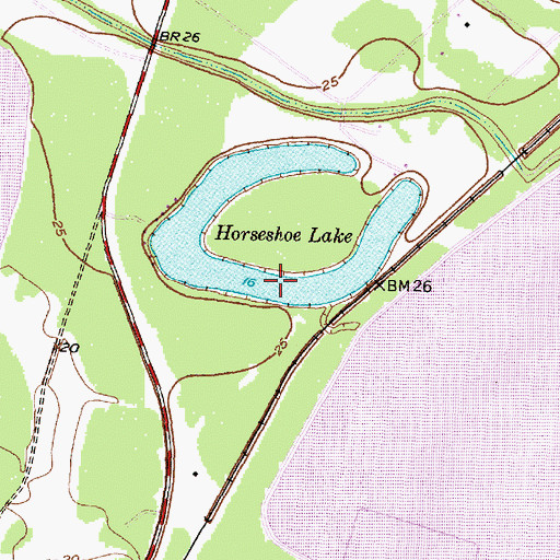 Topographic Map of Horseshoe Lake, TX