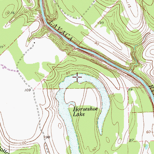 Topographic Map of Horseshoe Lake, TX