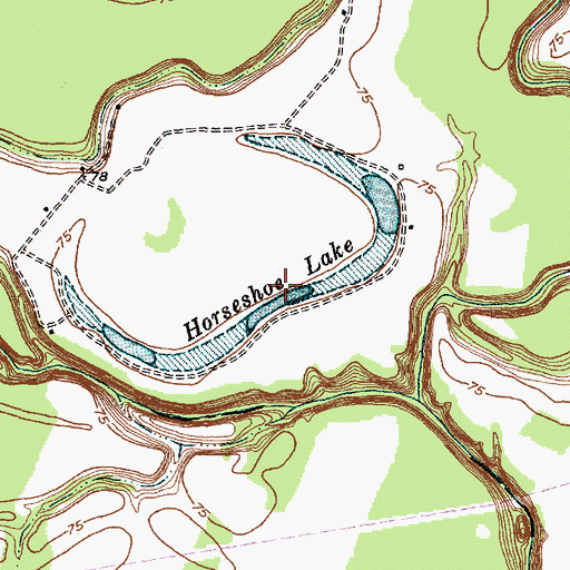 Topographic Map of Horseshoe Lake, TX
