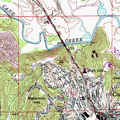 Topographic Map of Broom Mine, AL