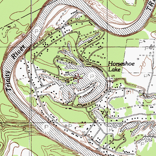 Topographic Map of Horseshoe Lake, TX