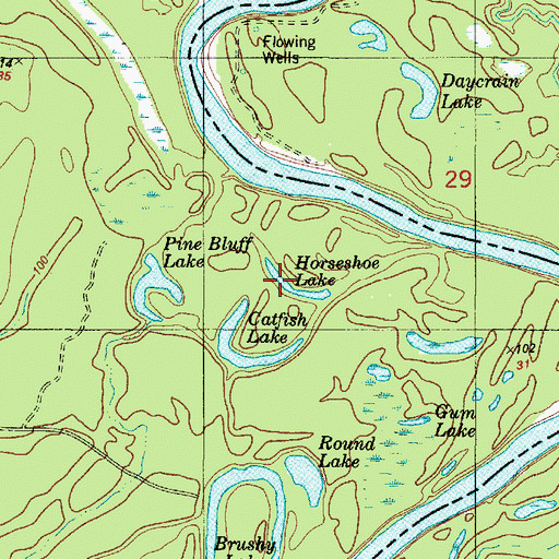Topographic Map of Horseshoe Lake, TX