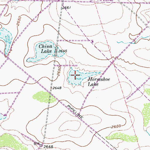 Topographic Map of Horseshoe Lake, TX