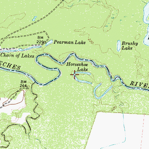 Topographic Map of Horseshoe Lake, TX