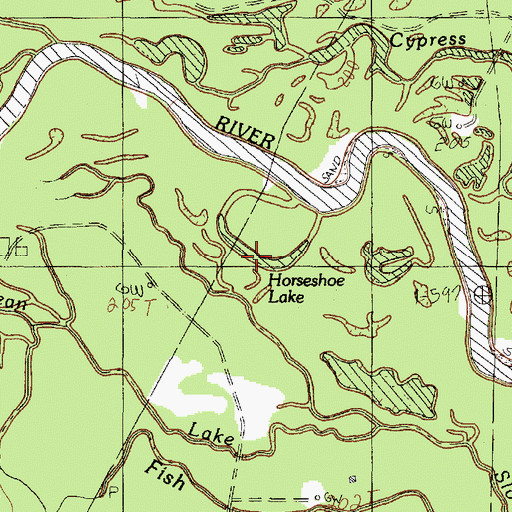 Topographic Map of Horseshoe Lake, TX