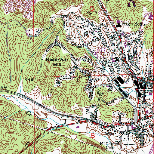 Topographic Map of Beards Mine, AL