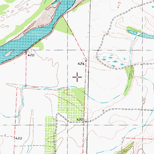 Topographic Map of Horseshoe Lake, TX
